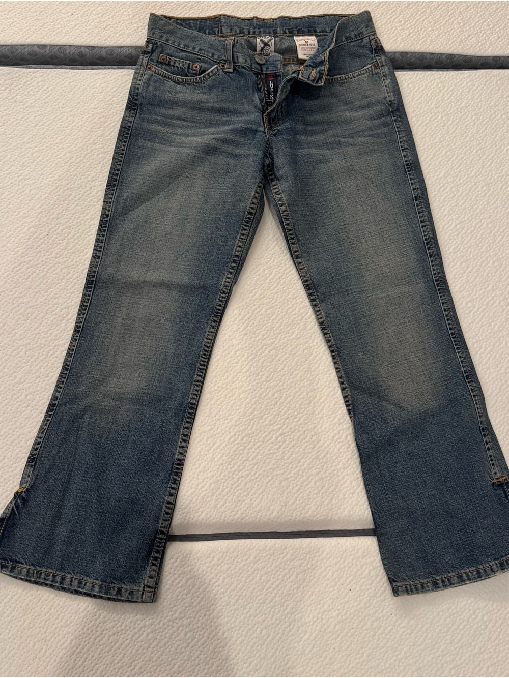 Lucky Brand Blue Cropped Dungaree Jeans